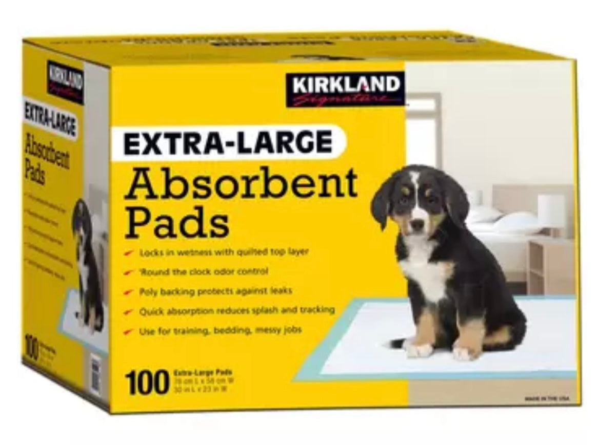 Kirkland Signature Extra Large Absorbent Puppy Pads 100 Pack Oz groceries